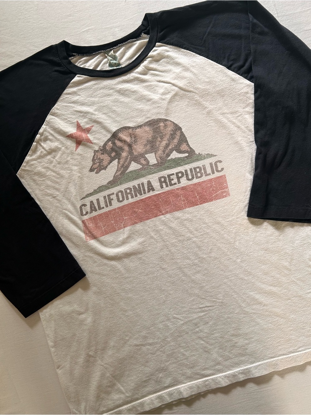 Pacific Trail California Republic Raglan Tee - Black & White